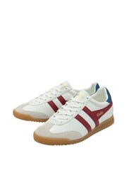 Gola White/Deep Red/Sapphire Mens Torpedo Leather Lace-Up Trainers - Image 2 of 4