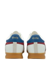 Gola White/Deep Red/Sapphire Mens Torpedo Leather Lace-Up Trainers - Image 3 of 4