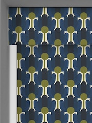 Orla Kiely Navy Blue Florida Made to Measure Roller Blinds - Image 5 of 6