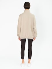 Gym + Coffee Beige Womens Snap Collar Sierra Sweatshirt - Image 2 of 5