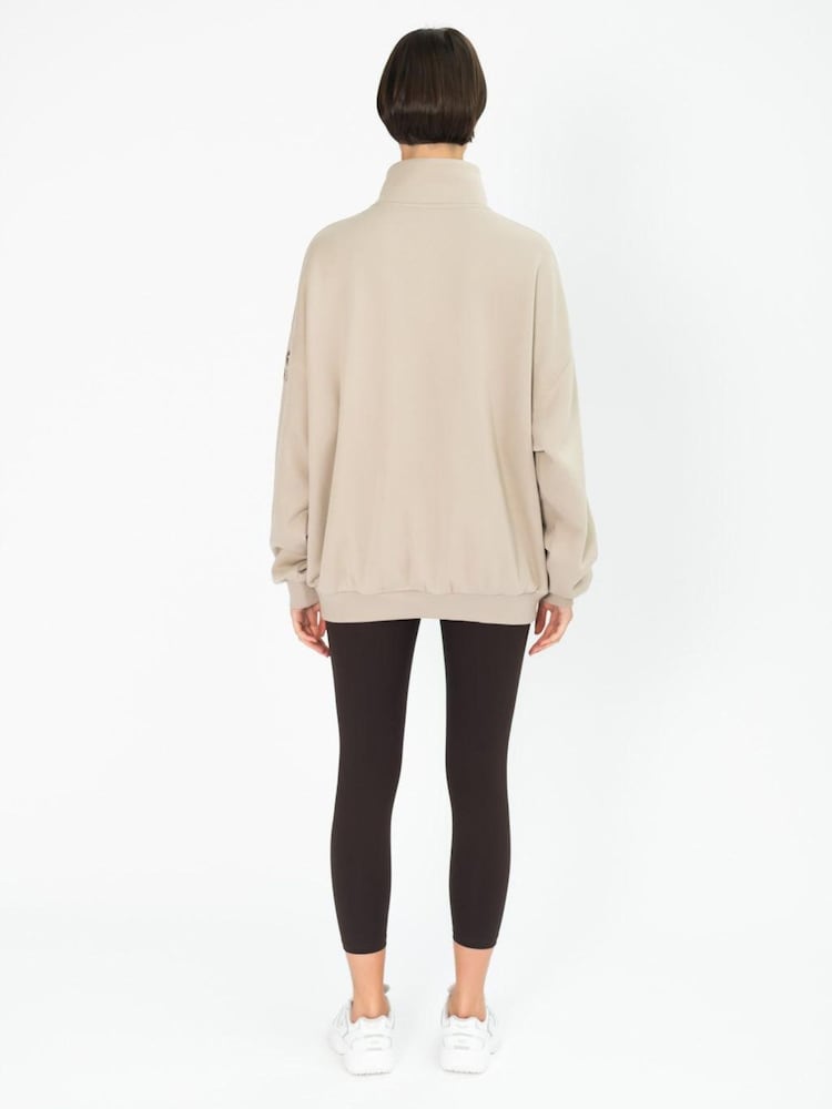 Gym + Coffee Beige Womens Snap Collar Sierra Sweatshirt - Image 2 of 5