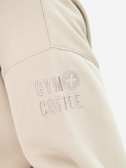 Gym + Coffee Beige Womens Snap Collar Sierra Sweatshirt - Image 5 of 5