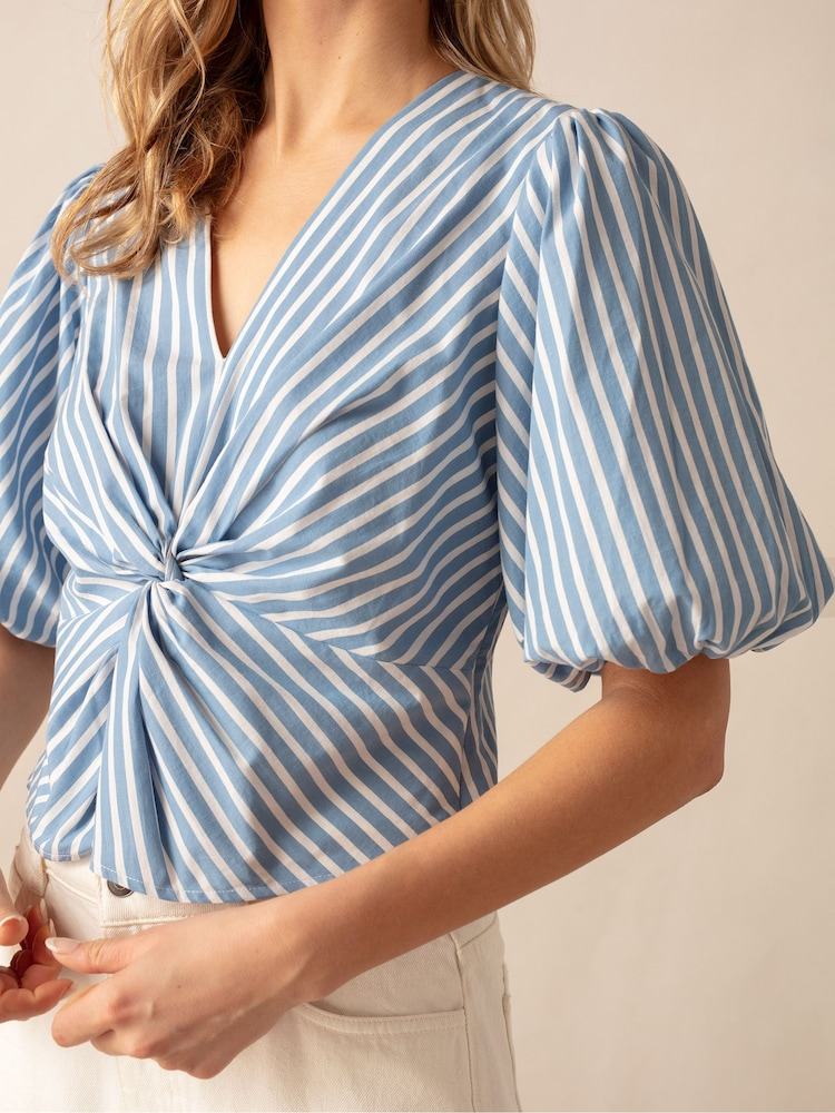 Ro&Zo Cotton Twist Front White Blouse - Image 2 of 4