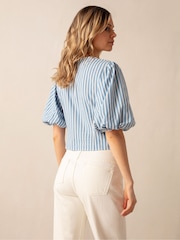 Ro&Zo Cotton Twist Front White Blouse - Image 3 of 4