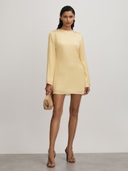 Anna Quan Plisse Raw Hem Mini Dress - Image 1 of 5