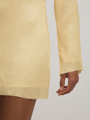 Anna Quan Plisse Raw Hem Mini Dress - Image 3 of 5