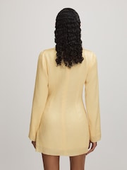 Anna Quan Plisse Raw Hem Mini Dress - Image 4 of 5