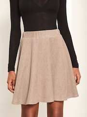 Lipsy Cream Flippy Mini Skater Skirt - Image 1 of 4