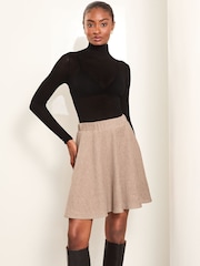 Lipsy Cream Flippy Mini Skater Skirt - Image 2 of 4