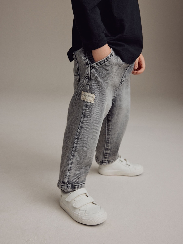 Grey Denim 100% Cotton Pleat Front Jeans (3mths-7yrs) - Image 2 of 8