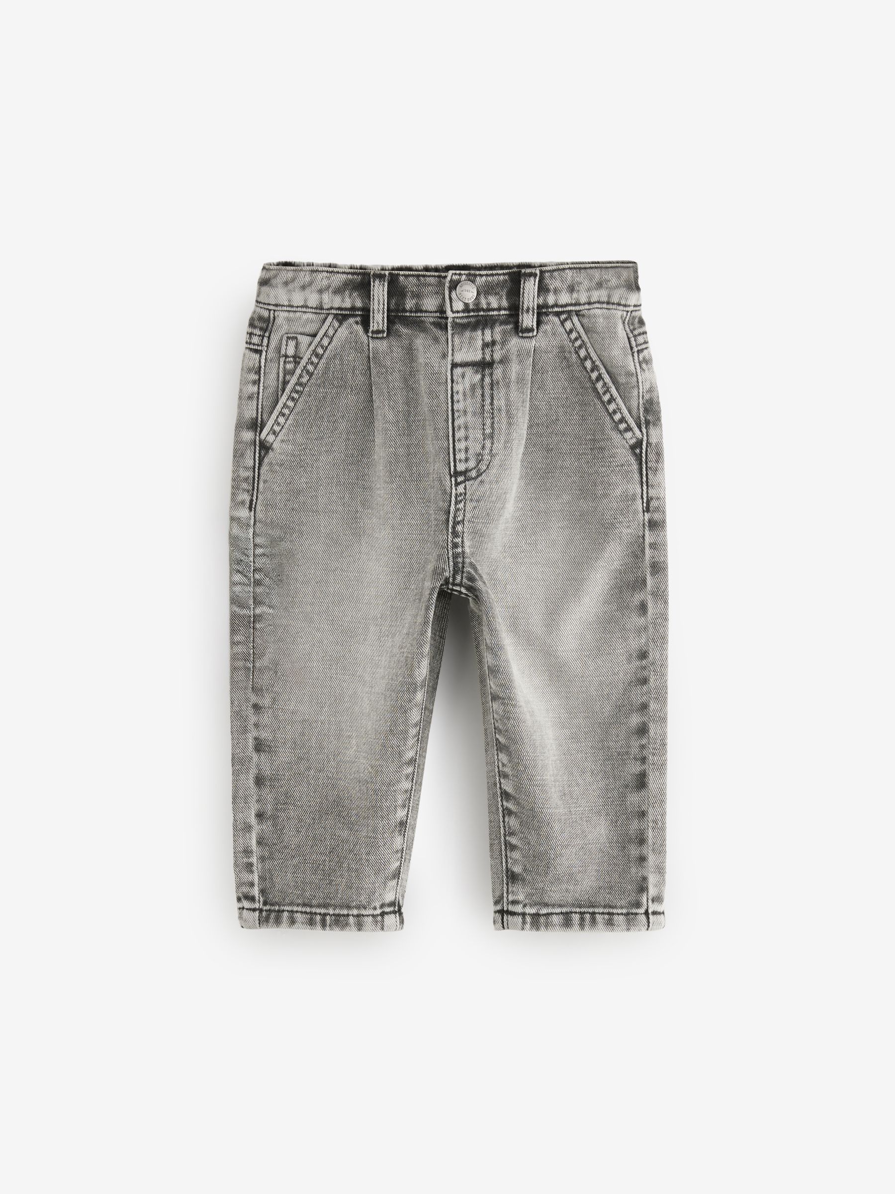Buy Grey Denim Loose Fit Pleat Front Jeans (3mths-7yrs) from Next USA