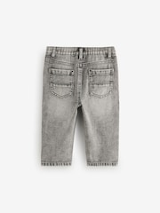 Grey Denim 100% Cotton Pleat Front Jeans (3mths-7yrs) - Image 6 of 8