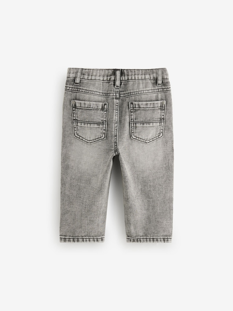 Grey Denim 100% Cotton Pleat Front Jeans (3mths-7yrs) - Image 6 of 8