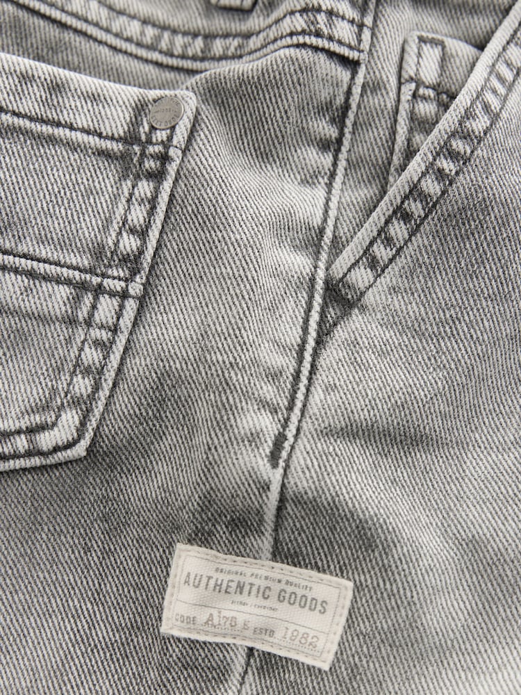Grey Denim 100% Cotton Pleat Front Jeans (3mths-7yrs) - Image 7 of 8