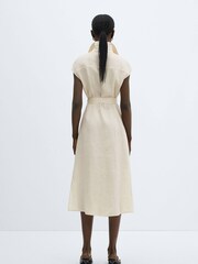Mango Cream 100% Linen Shirty Dress - Image 2 of 7