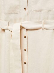 Mango Cream 100% Linen Shirty Dress - Image 7 of 7