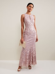 Phase Eight Pink Jaclyn Embroidered Maxi Dress - Image 1 of 7