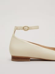 Phase Eight Natural Leather Almond Toe Ankle Strap Ballerinas - Image 7 of 7