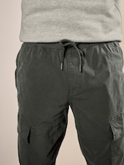 Black/Charcoal Grey Regular Tapered Fit Stretch Utility Cargo Trousers 2 Pack - Image 8 of 15
