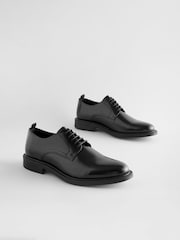 Black Chunky Leather Derby Shoes - Image 3 of 7
