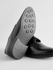 Black Chunky Leather Derby Shoes - Image 6 of 7