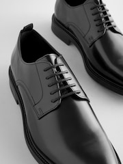 Black Chunky Leather Derby Shoes - Image 7 of 7