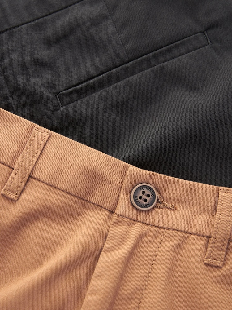 Black/Ginger Brown Chino Shorts 2 Pack (3-16yrs) - Image 5 of 5