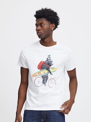 Blend White 100% Cotton Printed Short Sleeve T-Shirt - Image 1 of 5