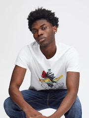 Blend White 100% Cotton Printed Short Sleeve T-Shirt - Image 5 of 5