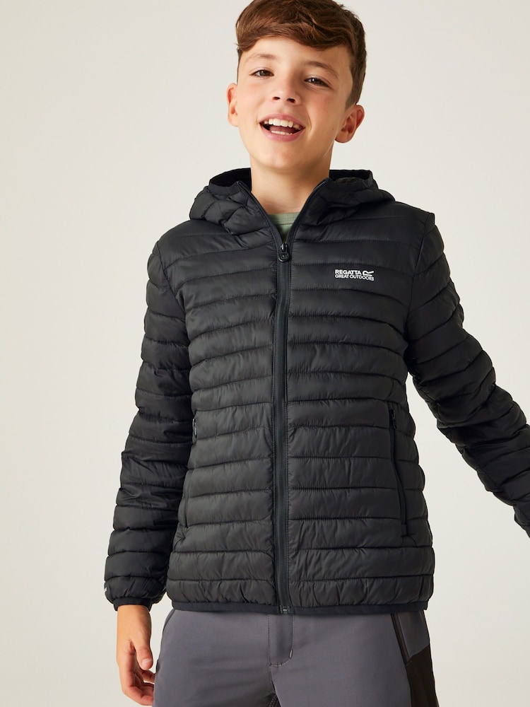 Regatta Black Kids Hooded Hillpack III Padded Jacket - Image 2 of 7