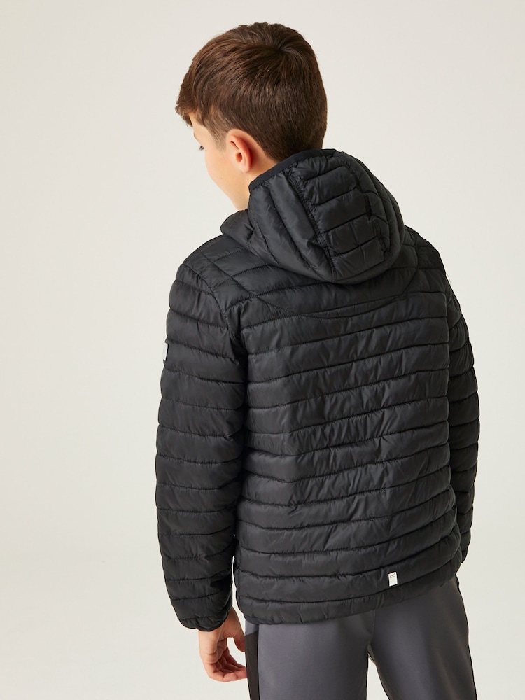 Regatta Black Kids Hooded Hillpack III Padded Jacket - Image 3 of 7