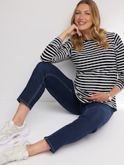 Dark Blue Mom Maternity Denim Jeans - Image 2 of 9