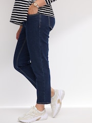 Dark Blue Mom Maternity Denim Jeans - Image 3 of 9