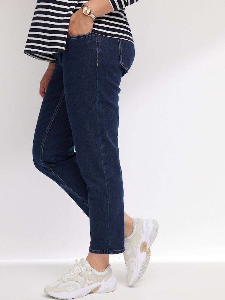 Dark Blue Mom Maternity Denim Jeans - Image 3 of 9
