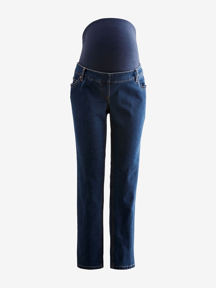 Dark Blue Mom Maternity Denim Jeans - Image 6 of 9