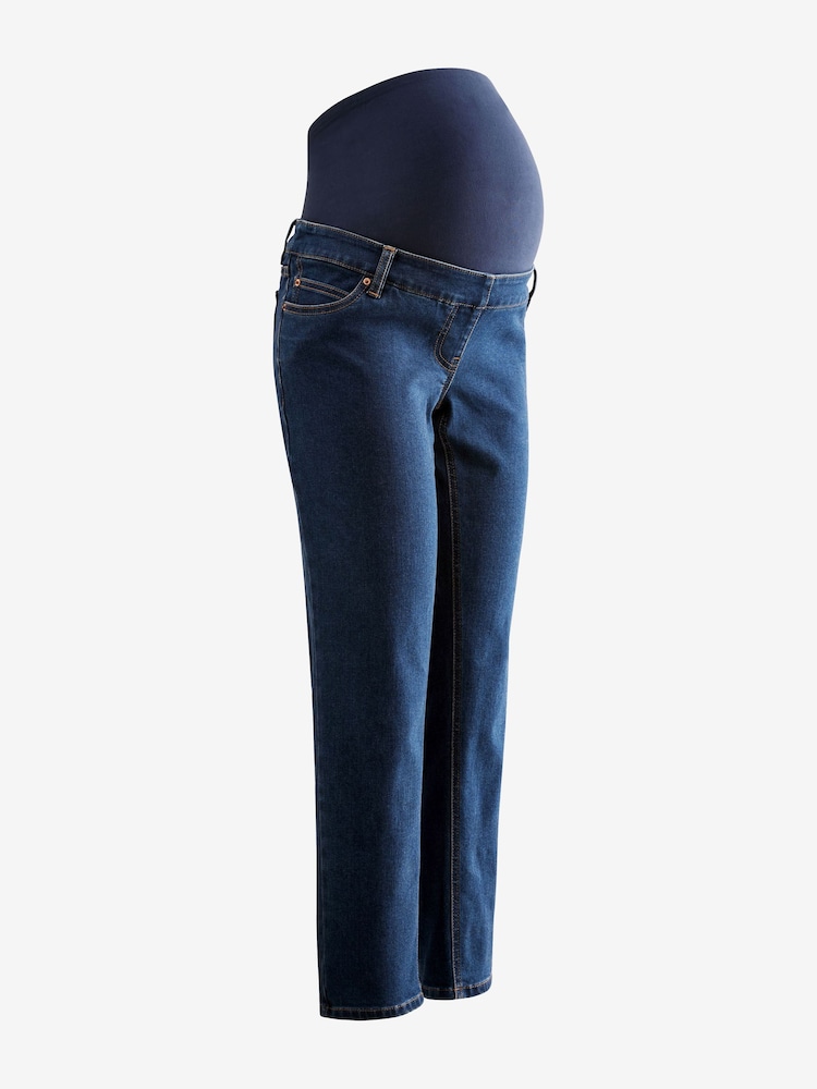 Dark Blue Mom Maternity Denim Jeans - Image 7 of 9