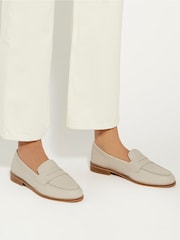 Кремовий - Шкіряні пенні-лофери Dune London Ginelli Flexi Sole - Image 1 of 6