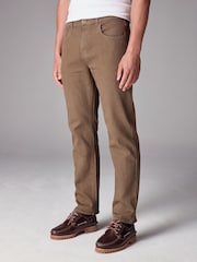 Dark Tan Straight Fit Soft Touch Coloured Stretch Jeans - Image 1 of 13