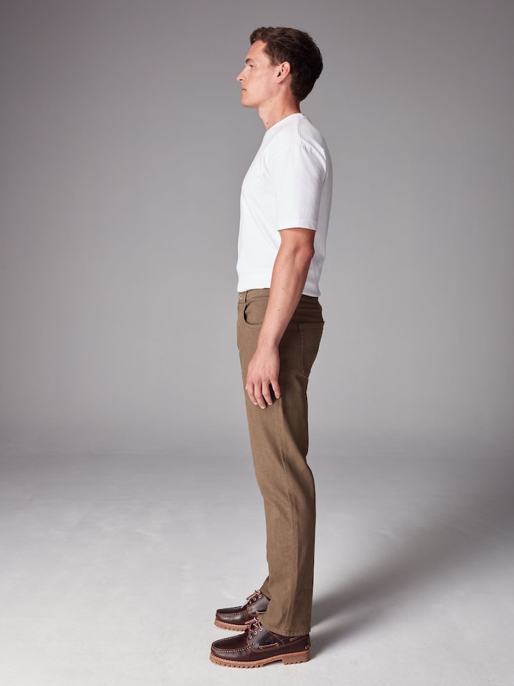 Dark Tan Straight Fit Soft Touch Coloured Stretch Jeans - Image 2 of 13