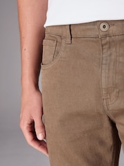 Dark Tan Straight Fit Soft Touch Coloured Stretch Jeans - Image 5 of 13