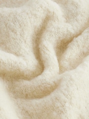 White Ecru Co-ord Short Sleeve High Neck Bouclé Textured Knitted T-Shirt Jumper - Image 7 of 7