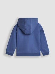JoJo Maman Bébé Blue Giraffe Giraffe Appliqué Cosy Hooded Sweatshirt - Image 2 of 3