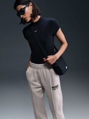 Nike Brown Logo Fleece Joggers - Image 3 of 6