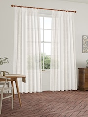 William Morris At Home Chalk Blackthorn Stripe Sheer Made To Measure Curtains - Image 2 of 5