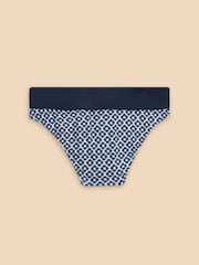 White Stuff Blue Reversible Fold Down Bottom Swimsuit - Image 6 of 7