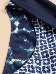 White Stuff Blue Reversible Fold Down Bottom Swimsuit - Image 7 of 7