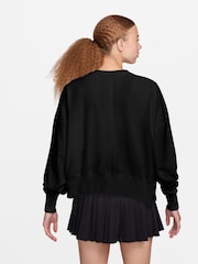 Nike Black Court Heritage Varsity Over Oversized Crew Neck Graphic Tennis Sweatshirt - Image 2 of 3