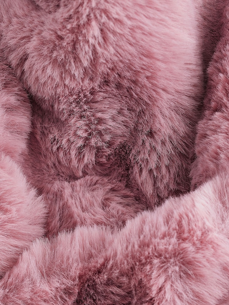 Pink Faux Fur Zip Lounge Jacket - Image 8 of 8
