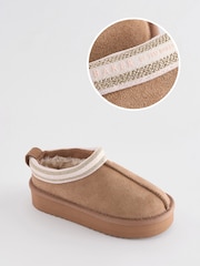 Baker by Ted Baker Girls Cosy Tan Brown Mule Slippers - Изображение 1 из 7