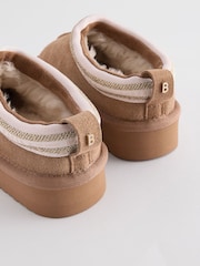 Baker by Ted Baker Girls Cosy Tan Brown Mule Slippers - Изображение 6 из 7